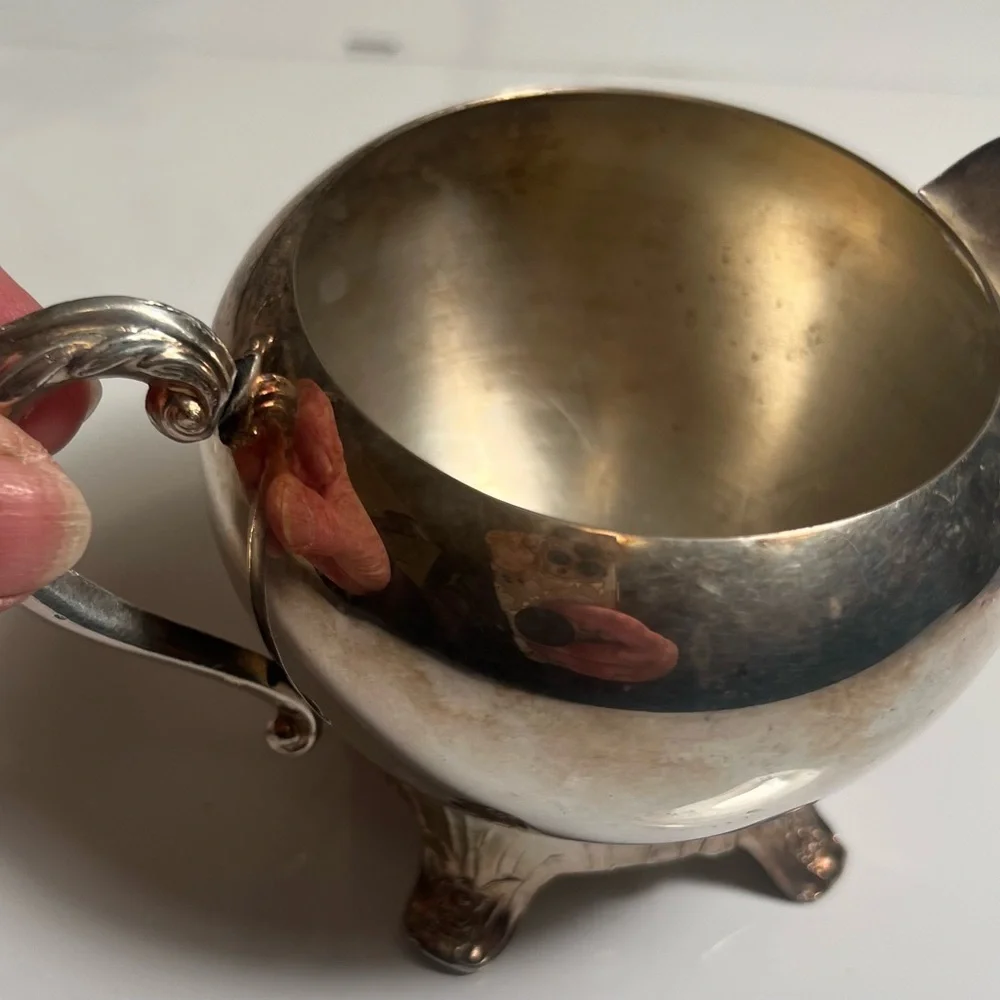 Vintage 1960’s F.B. Rogers Silver Plate Coffee/Tea Pot   w/Creamer & Tray 40 oz. - Picture 7 of 15